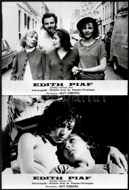 1974 ,,Edith Piaf' című francia film szereplői és jelenetei, 9 db vintage produkciós filmfotó, 18x24 cm