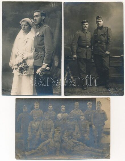 3 db RÉGI katonai fotó / 3 pre-1945 military photos