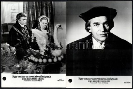 1966 ,,Egy ember az örökkévalóságnak' című angol film Morus Tamásról, a film szereplői és jelenetei, 9 db vintage produkciós filmfotó, 18x24 cm