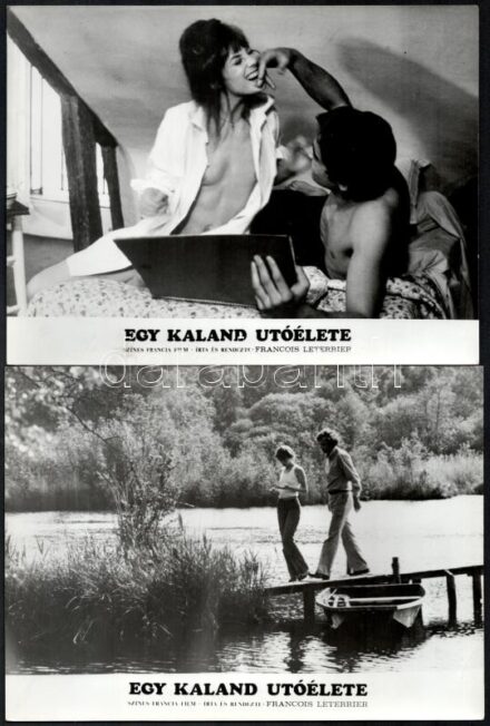 1973 ,,Egy kaland utóélete' című francia film szereplői és jelenetei, 13 db vintage produkciós filmfotó, 18x24 cm