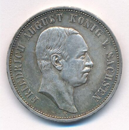 Német Államok / Szászország 1911E 3M Ag 'III. Frigyes Ágost' T:1-,2 patina, kis ph German States / Saxony 1911E 3 Mark Ag 'Friedrich August III.' C:AU,XF patina, small edge error Krause KM#1267