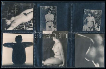 Eltérő időben készült aktfelvételek, 11 db vintage fotó (nézőképek) Marinkay István (1920-?) veszprémi fotóművész hagyatékából, 7x6 cm és 4,5x3,6 cm között