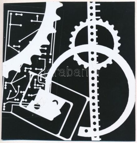 cca 1980 Fotogram, jelzés nélkül, albumlapra ragasztva, 12,5x13 cm