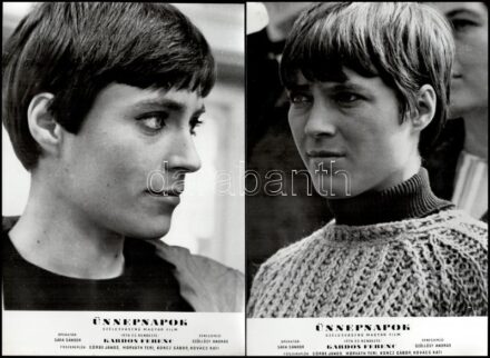 1967 Kovács Kati (1944) énekesnő és (kezdetben) színésznő az ,,Ünnepnapok' című filmben, 3 db vintage produkciós filmfotó, 30x20,2 cm