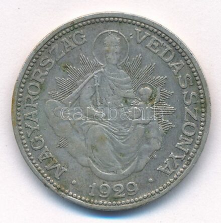 1929. 2P Ag 'Madonna' T:2-,3 patina Adamo P7