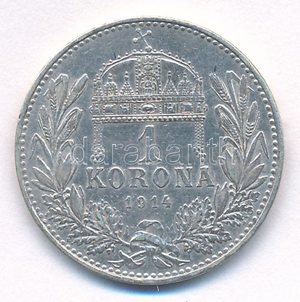 1914KB 1K Ag 'Ferenc József' T:1-,2 Adamo K5.1 - Image 2