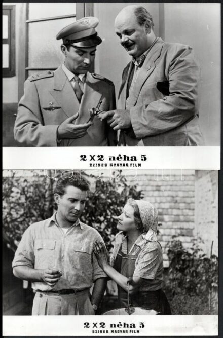 1955 Zenthe Ferenc (1920-2006) a Nemzet Színésze, a ,,2x2 néha 5' című film öt jelenetében, 5 db vintage produkciós filmfotó, 18x24 cm