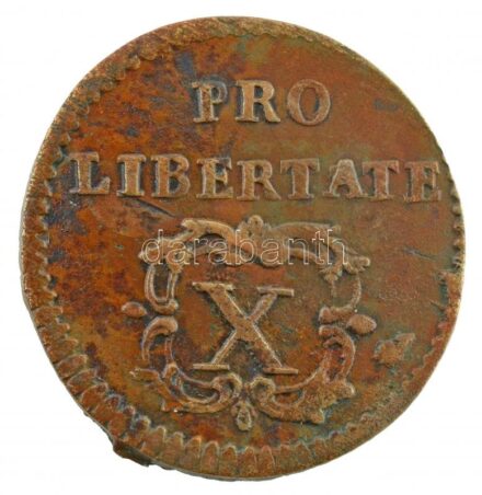 1705. X Poltura Cu 'II. Rákóczi Ferenc' (7,82g) T:1-,2 anyagfölösleg a peremen Hungary 1705. X Poltura Cu 'Francis II Rákóczi' (7,82g) C:AU,XF excess material on edge Huszár: 1535., Unger II.: 1133.a
