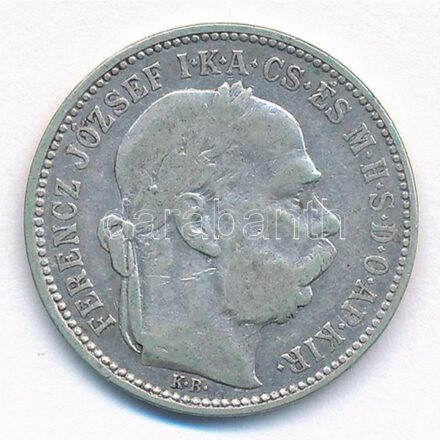 1895KB 1K Ag 'Ferenc József' T:2-,3 patina Adamo K5
