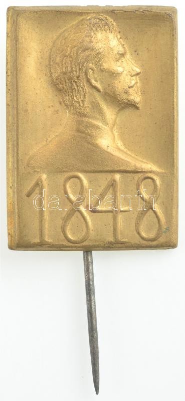 1942. 'Petőfi 1848' sárgaréz lemezjelvény (A Magyar Történelmi Emlékbizottság felkérésére Pátzay Pál tervezete) T:1,1-