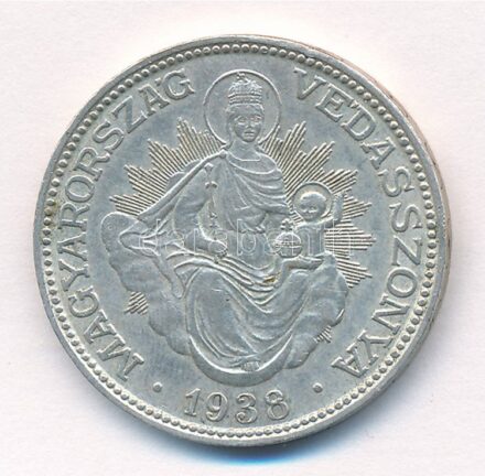 1938. 2P Ag 'Madonna' T:1-,2 Adamo P7