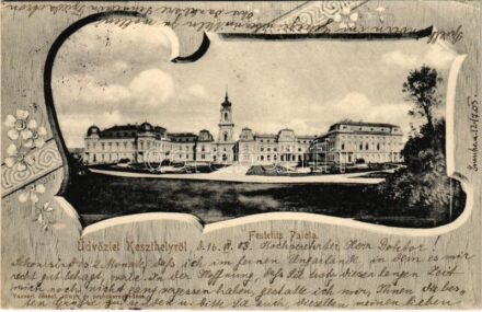 1903 Keszthely, Festetics palota. Vasvári József kiadása, Art Nouveau, floral (EK)