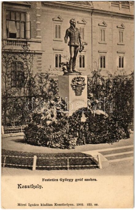 Keszthely, Festetics György gróf szobra. Mérei Ignác 1902. 123.