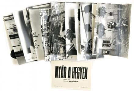 1967 ,,Nyár a hegyen' című magyar film jelenetei és szereplői, 21 db produkciós filmfotó, + 1 db szöveges kisplakát, 24x30 cm