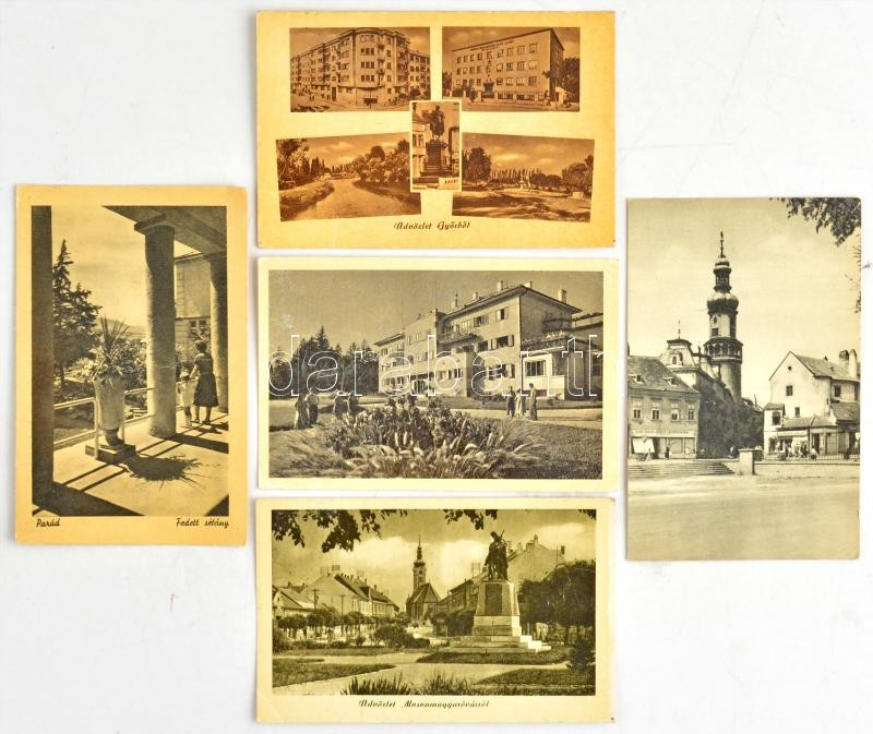 200 db MODERN magyar 60 filléres város képeslap (Képzőművészeti Alap Kiadóvállalat) / 200 modern Hungarian town-view postcards from the 50's - Image 3