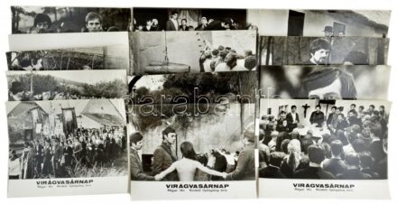 1969 ,,Virágvasárnap' című magyar film jelenetei és szereplői, 13 db produkciós filmfotó, 24x30 cm