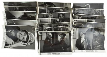 1961 ,,Mindenki ártatlan' című magyar film jelenetei és szereplői, 20 db produkciós filmfotó, 24x30 cm