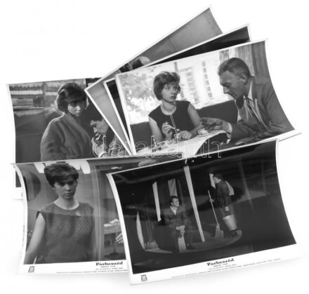 1963'Párbeszéd' című magyar film jelenetei és szereplői, 17 db produkciós filmfotó, 24x30 cm