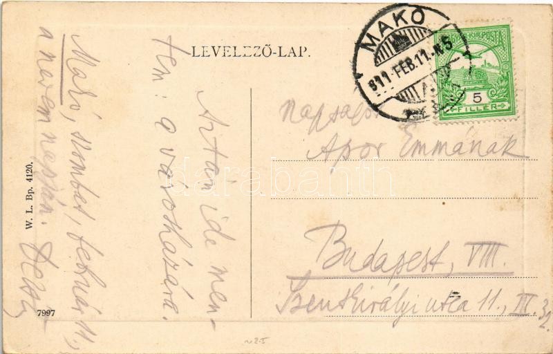 1911 Makó, Széchenyi tér, Korona szálloda, Városháza, piaci árusok. W. L. Bp. 4120. - Image 2