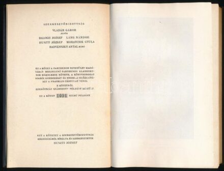 Cornelius Tacitus: Agricola. Germánia. Fordította és magyarázta: Szabó Árpád. Parthenon Kétnyelvű Klasszikusai. Bp.,1943, Parthenon,(Franklin-ny.),1 (fekete-fehér címkép) t.+XXXXVIII+133 p.+3 (térképek) t.+2 p. Első kiadás. Magyar