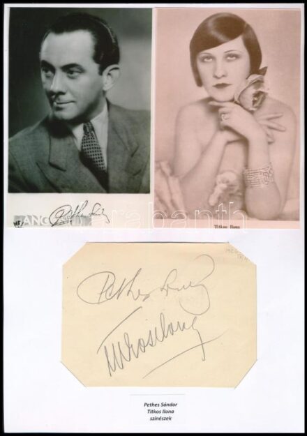 Pethes Sándor (1899-1981) és Titkos Ilona (1898-1963) aláírása papírlapon