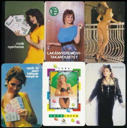 1985-1994 6 db csajos kártyanaptár