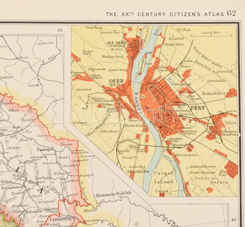 cca 1910 Ausztria-Magyarország térképe a két főváros térképével / Map of Austria-Hungary John Bartholomew 42x30 cm - Image 2