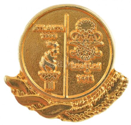 Szaúd-Arábia 1996. 'Atlantai Olimpia' aranyozott fém jelvény T:1 Saudi Arabia 1996. 'Olympic Games Atlanta' gilt metal badge C:UNC