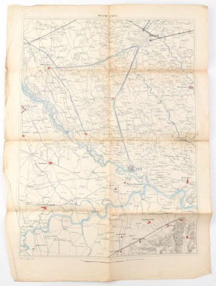 cca 1910 Milano-Pavia környékének térképe. / Map of Milano Pavia 42x57 cm