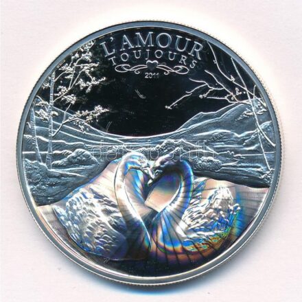 Kamerun 2011. 1000Fr Ag 'Örök szerelem - Hattyúk' T:1 Cameroon 2011. 1000 Francs Ag 'Forever Love - Swans' C:UNC Krause KM#49