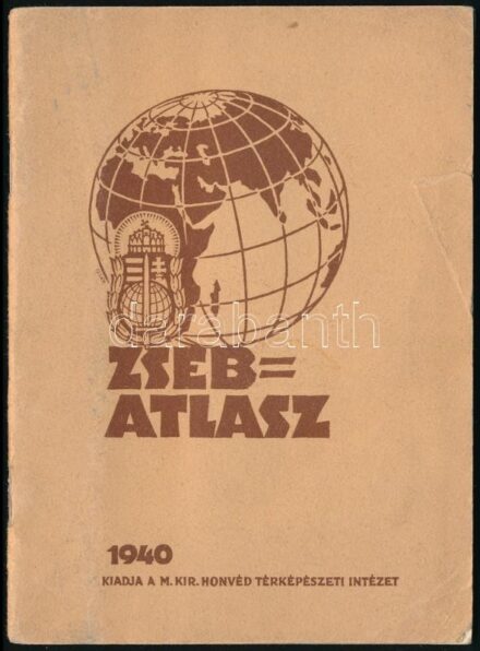 1940 Zsebatlasz. Bp., 1940, M. Kir. Honvéd Térképészeti intézet. Kiadói papírkötés.