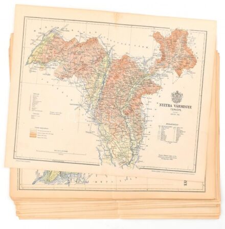 15 db vármegye térkép a Pallas Nagy Lexikonból jó állapotban