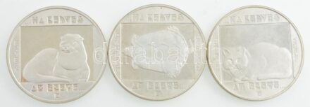 1985. 200Ft Ag (3xklf, kapszulában) 'Természetvédelem - Mocsári Teknős, Vadmacska, Vidra' T:1- (PP) Adamo EM85; EM86; EM87
