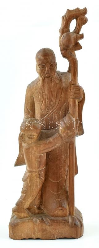 Keleti bölcs, faragott fa figura, m: 25,5 cm