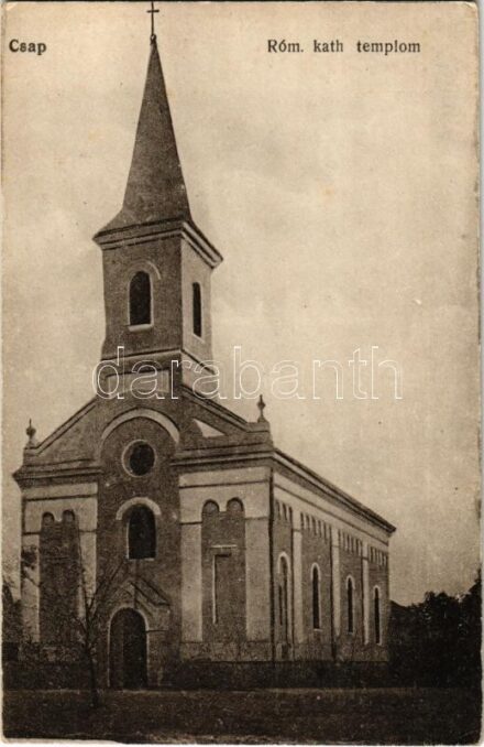 Csap, Chop, Cop; Római katolikus templom. Vasúti levelezőlapárusítás 343. / Catholic church (EK)