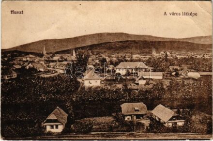 1918 Huszt, Chust, Khust; látkép. Ausländer Ignác kiadása / general view (EB)