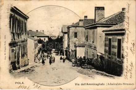 1901 Pola, Pula; Via dell'Ammiragliato / Admiralats Strasse / street / utca (Rb)