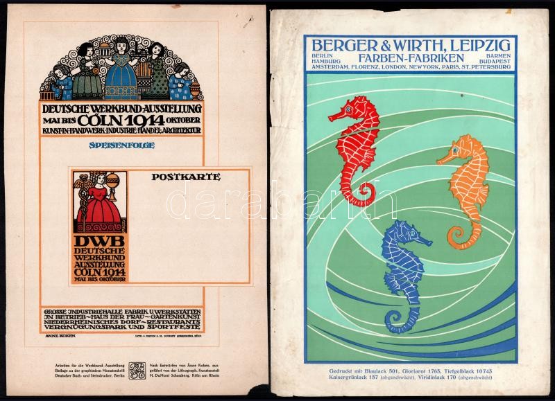 cca 1910-1940 Vegyes különféle illusztráció, 11 db, változó állapotban, 15x11 cm és 29x21 cm közötti méretben - Image 3