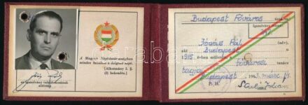 1963 Bp., Arcképes fővárosi tanácstagi igazolvány