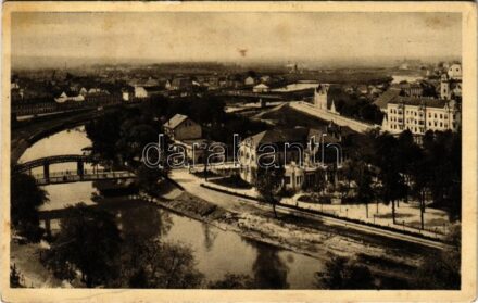 1947 Győr, látkép, zsinagóga, híd (fl)