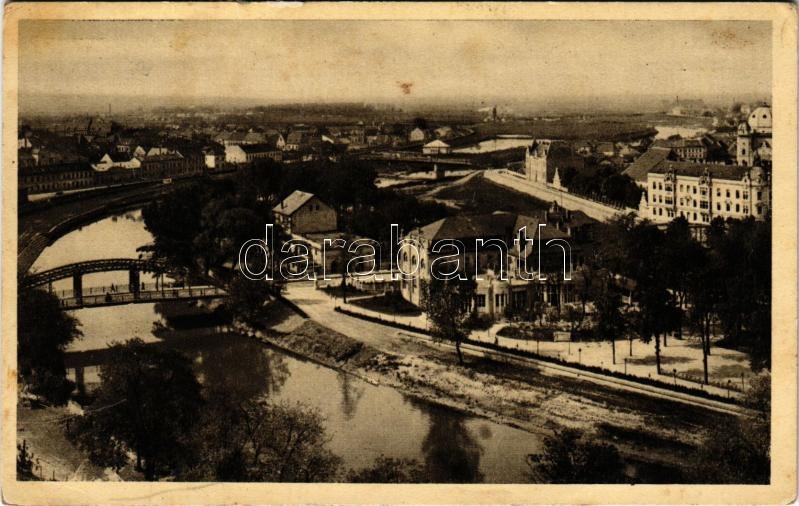 1947 Győr, látkép, zsinagóga, híd (fl)