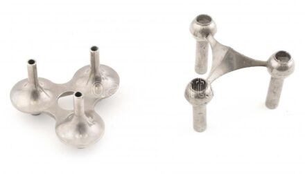 2db retró design gyertyatartó, két különálló darab, kopott m:6cm