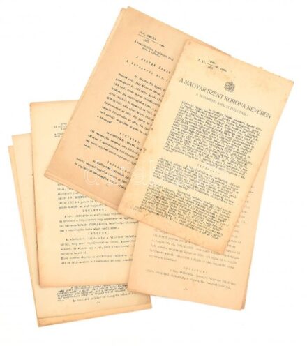 1920-1928 10 db ítélőtáblai ítélet különféle ügyekben