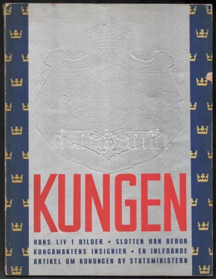 Konung Gustaf V 80 ar. 1858-1938. Stockholm, 1938, Ahlén & Akerlund Förlag. Svéd nyelven. V. Gustav svéd király (1858-1950) 80 éves születésnapjára kiadott könyv. Rendkívül gazdag fekete-fehér képanyaggal illusztrált. Kiadói