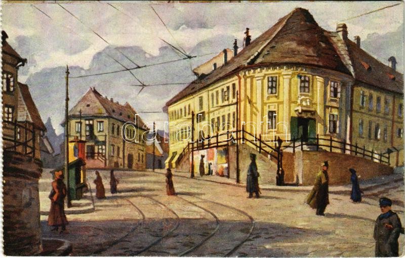 Budapest I. Tabán, Szarvas tér, villamospálya. Műemlékek Országos Bizottsága