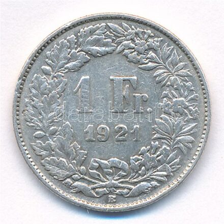 Svájc 1921B 1Fr Ag T:2- patina, kis ph Switzerland 1921B 1 Franc Ag C:VF patina, small edge error Krause KM#24