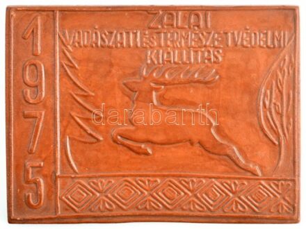 1975. 'Zalai Vadászati és Természetvédelmi Kiállítás' kerámia plakett (135x100mm) T:2