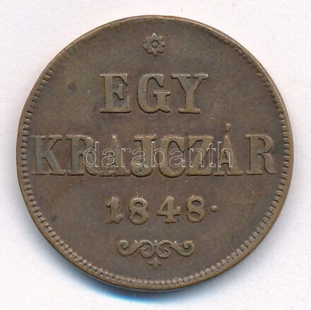 1848. 1kr Cu T:1-,2 Adamo B1