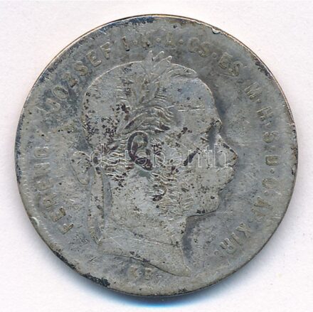 1879KB 1Ft Ag 'Ferenc József / Középcímer' T:3 Adamo M15