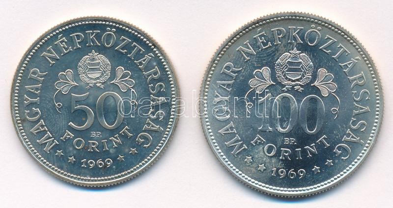 1969. 50Ft Ag + 100Ft Ag 'Tanácsköztársaság' pár T:1-Adamo EM34, EM35 - Image 2